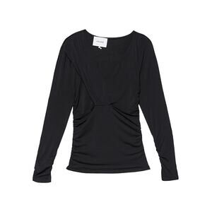 Frame 'Twisted' Black Spandex V-Neck Top Size XS